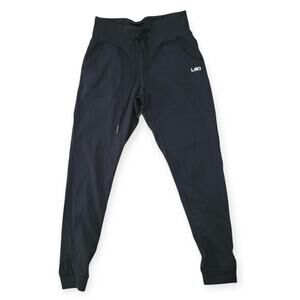 LAKI Active Black High Rise Stretchy Drawstring Jogger Leggings Women Sz M